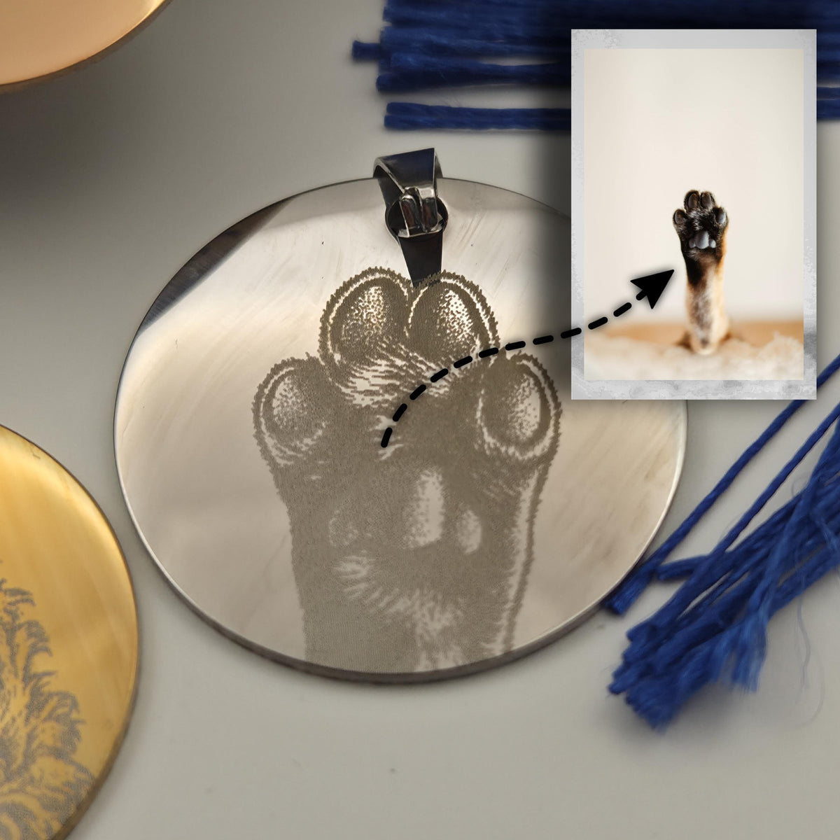 Actual Paw Print Memorial Keyring
