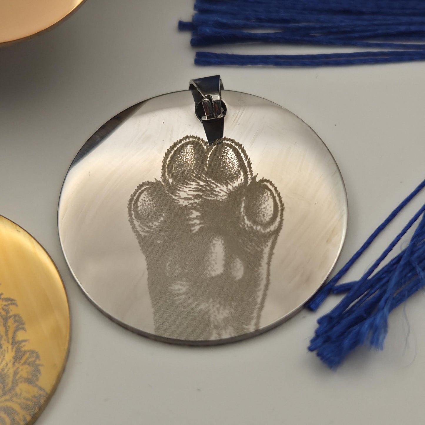 Actual Paw Print Memorial Keyring